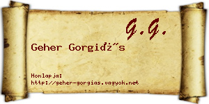 Geher Gorgiás névjegykártya